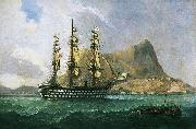 Henry J. Morgan HMS 'Marlborough' oil painting artist